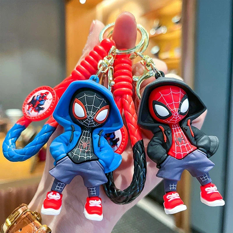 Marvel Spider-Man Fashion Keychain Cute Anime Cartoon Girl&Child Portable Charm Key Ring Toys Room Decoration Holiday Gifts