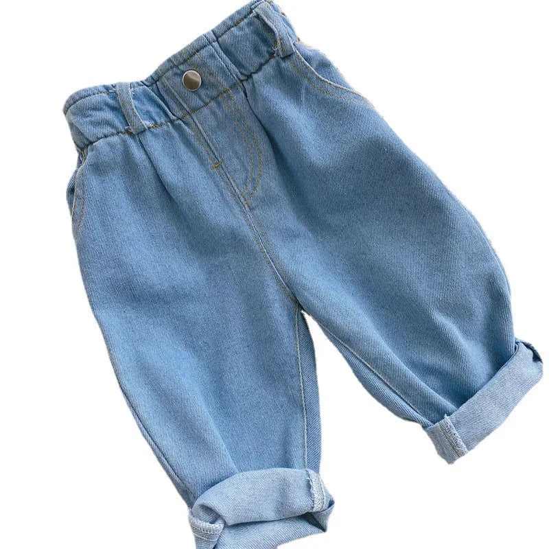 Baby jeans spring and fall new boys' baby long pants 0 to 4 years old boys' and girls' baby casual pants fashion children's wear