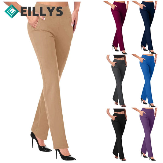 Ladies Casual Workout Leggings High Waist Work Pants Fat Women's Trousers Spring Summer Commuter Dress Trousers Straight Pants