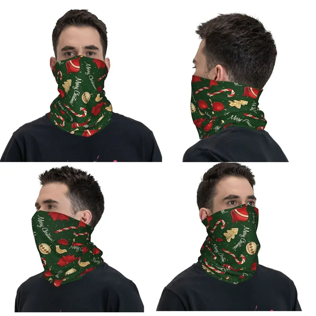 Merry Christmas & Happy Holidays! Bandana Neck Gaiter Magic Scarf Multi-use FaceMask Outdoor Sports For Men Adult Breathable