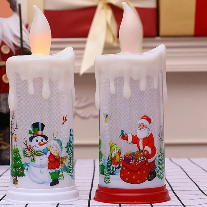 Candle Light Flameless Taper Candles Christmas Electric Candle Christmas Artificial Candle Decorative Night Lights