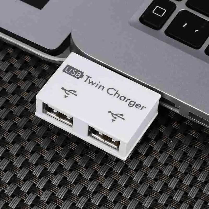 2 In 1 Hub Computer 2 Port Female USB Hub Adapter Converter USB 2.0 Splitter Charging Accessories For Phone Laptop PC K4W9