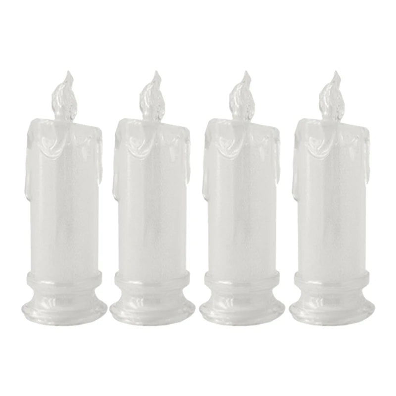 4PCS LED Flameless Candles ,LED Clearance Pillar Candles, Battery Included,Decoracion For Halloween Christmas Easy To Use