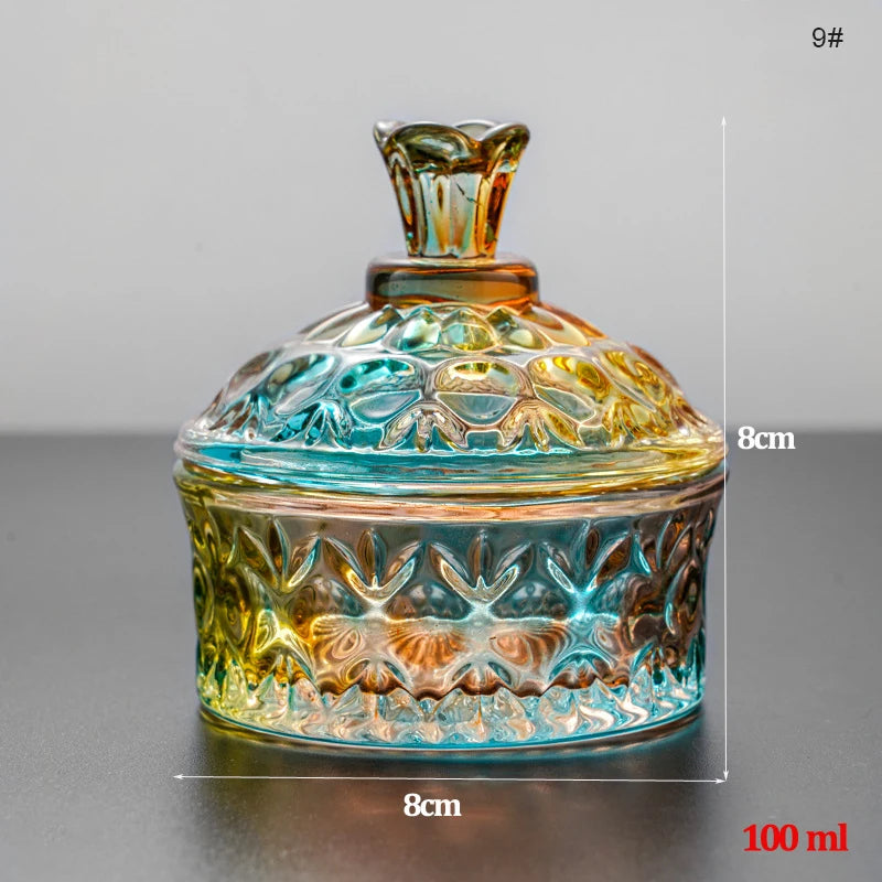 1PC Transparent Colorful Crystal Glass Acrylic Powder Liquid Relief Nail Cup Dappen Dish Lid Bowl Holder Equipment Nail Art Tool