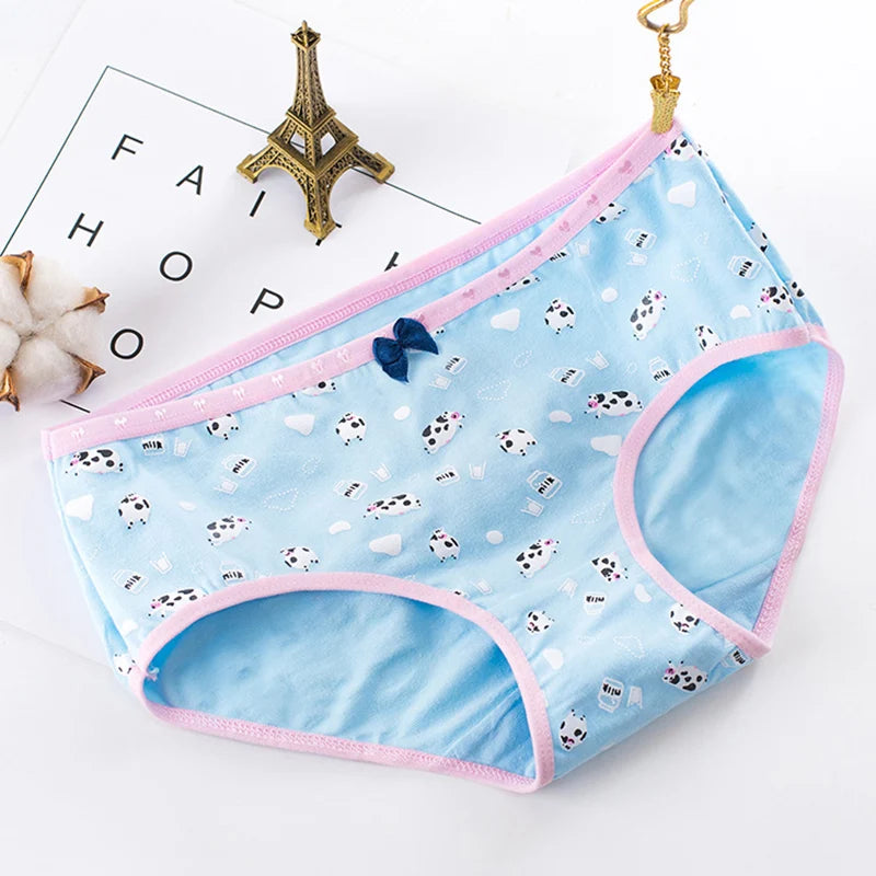 New 5Pcs/Lot Women's Panties Cotton Underwear Plus Size Girls Briefs Calcinha Sexy Lingerie Ladies Panty Female Print Underpant