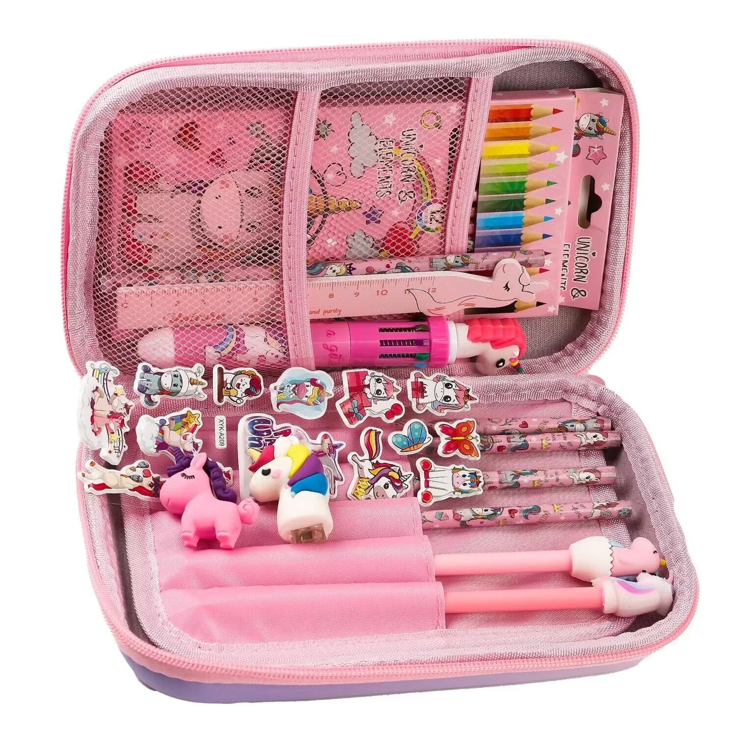 26Pcs 3D EVA Unicorn cute Pencil Case Cartoon Stationery Box Girls Color Pencil Box Student Pen Case School Supplies Ipad Case