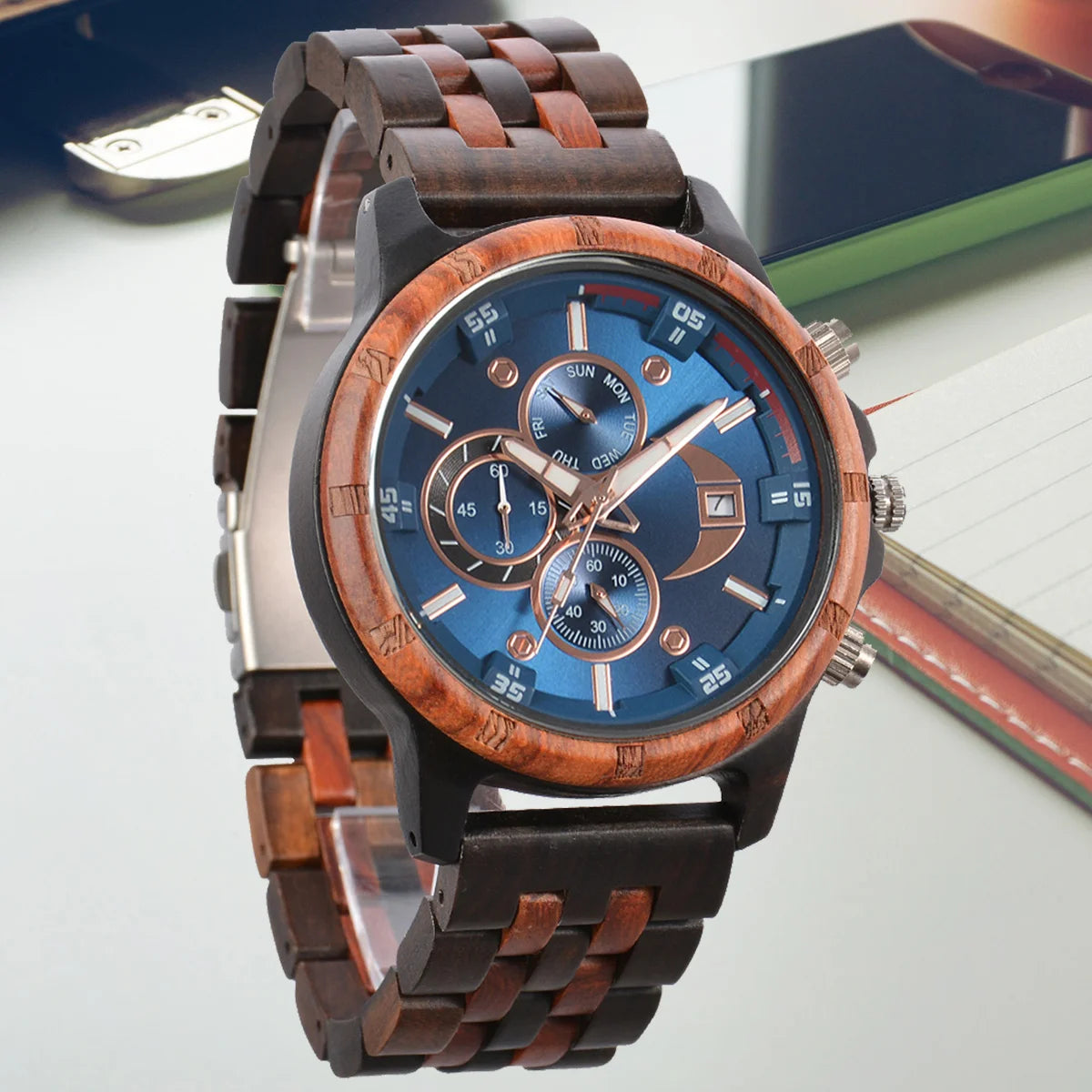 Men Wood Wrist Watch Fashion Quartz Wriwatches Timepieces Chronograph Men's Wooden Watches Gift Driopshipping reloj madera