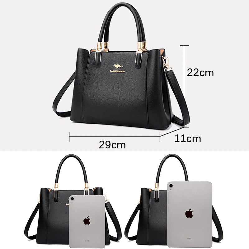 2024 Luxury Women Designer 3 Layers Shoulder Crossbody Sac Ladies Large Capacity Leather Handbags Shopper Brand Messenger Totes