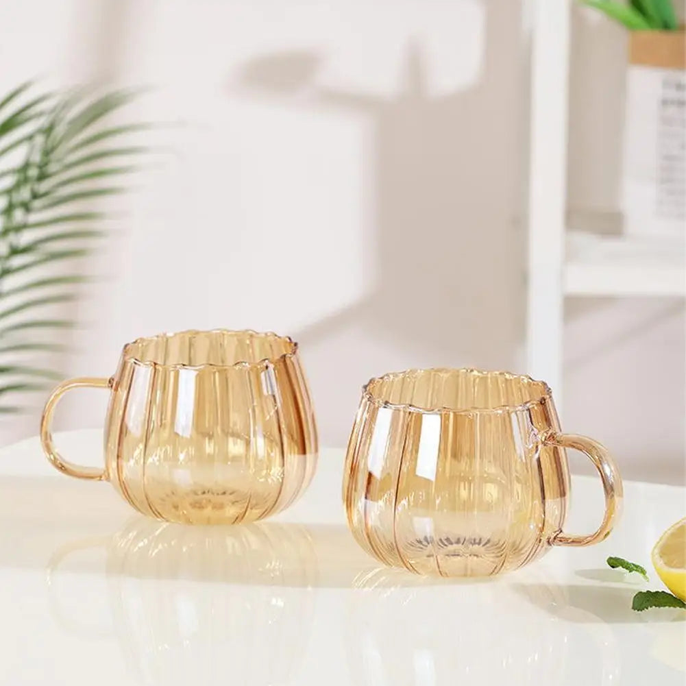 Household Transparent Glasses Cup Coffee Mug Pumpkin Glasses Holiday Decoration Tea Cup Drinking Cup Mug