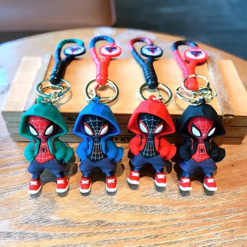 Marvel Spider-Man Fashion Keychain Cute Anime Cartoon Girl&Child Portable Charm Key Ring Toys Room Decoration Holiday Gifts