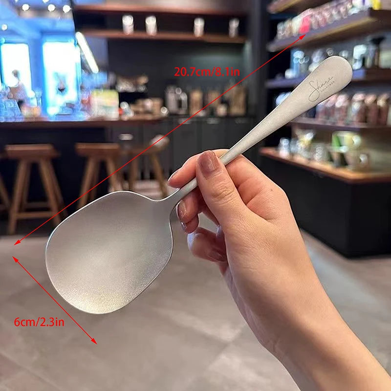 Stainless Steel Soup Spoon Deepen Large Capacity Spoon Silver Mirror Polished Flatware Soup Rice Home Kitchen Tableware