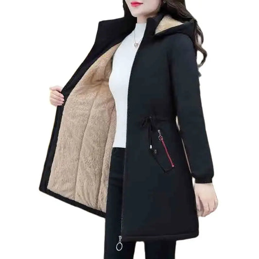 Women Long Parka Winter New Large Size Long Jackets Womens Hooded Thick Cotton Coat warm Loose Casual Coat Pockets