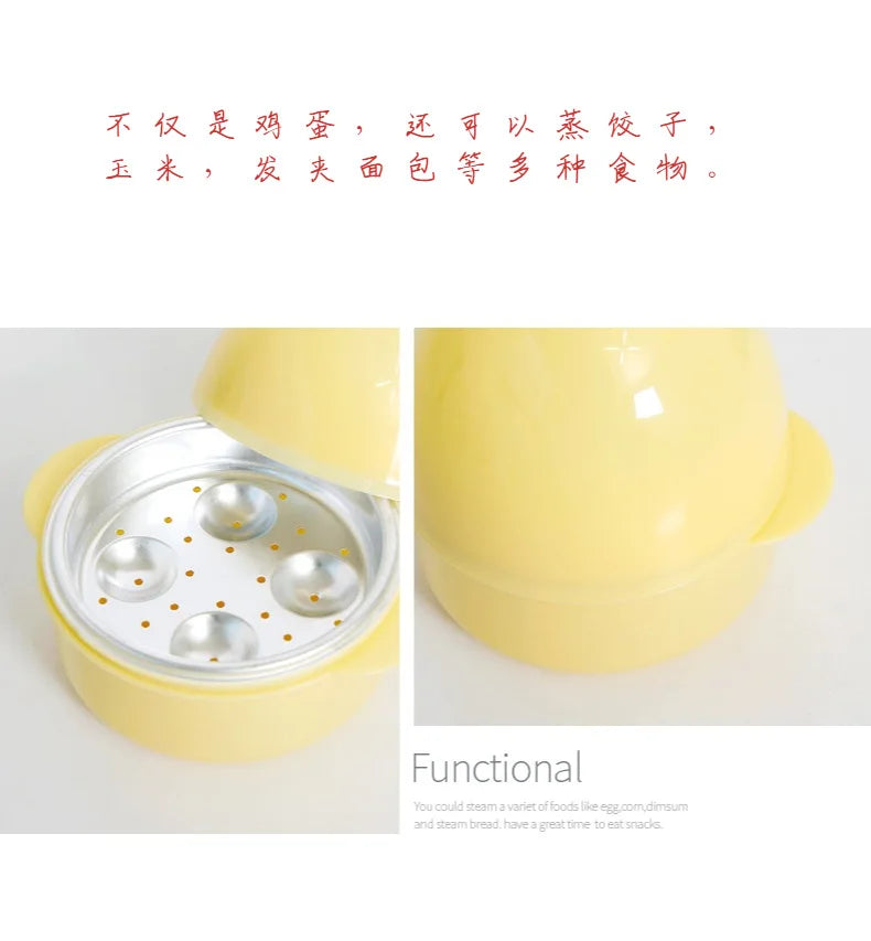 Kitchen Eggs Steamer Chicken Shaped Microwave 4 Egg Boiler Cooker Portable Kitchen Cooking Appliances Steamer Home Egg Poachers