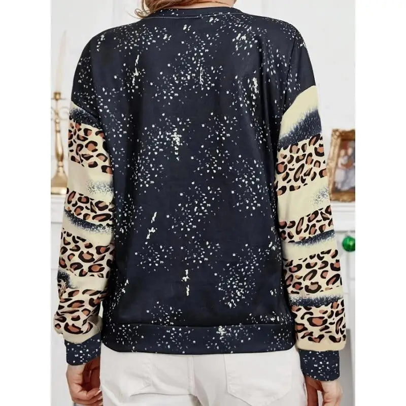 Hot Selling 1XL-5XL Autumn and Winter Plus Size Fashionable Casual Christmas Leopard Print Sportswear