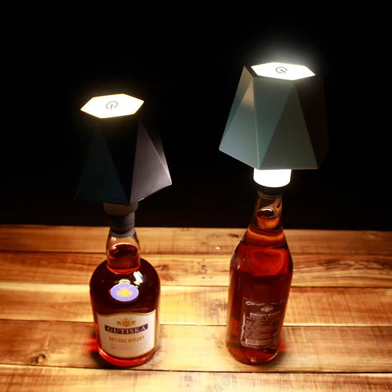 LED Wine Bottle Lamp Head Table Lamp Removable and Removable Portable Charging Decoration for Bar Cafe Atmosphere Night Light