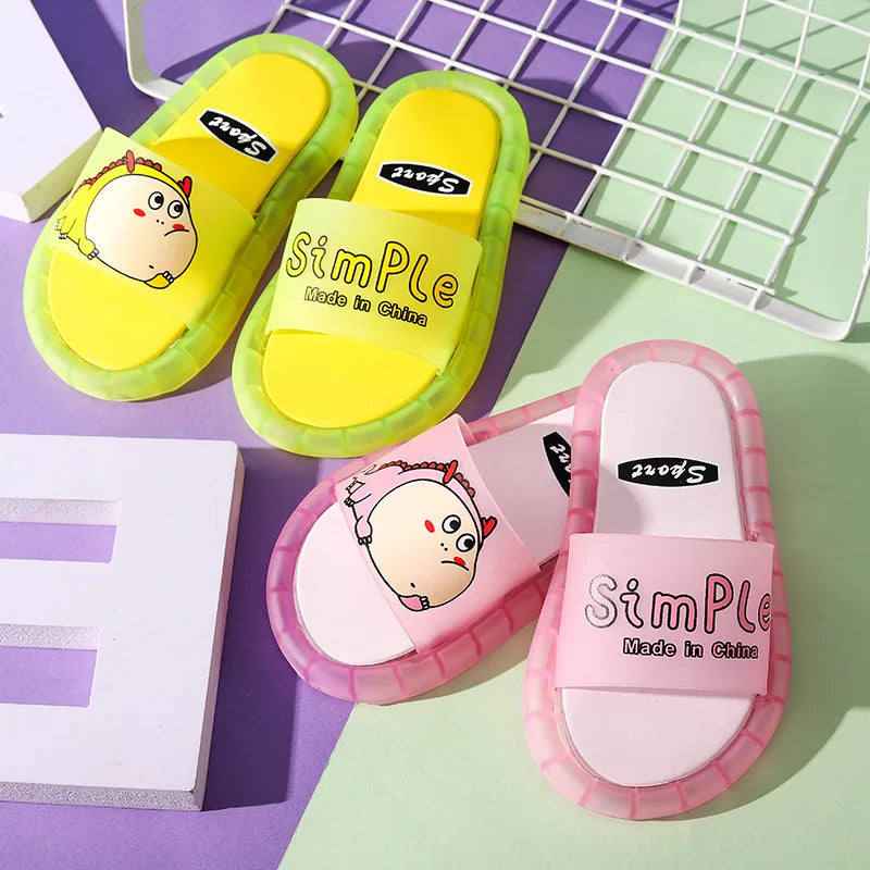 Children‘s Boys Girls Slippers Cartoon Animals Shoes Lighted Fashion Cute Shoes Bathroom Kids Gifts Toddler Slippers Flat Heels