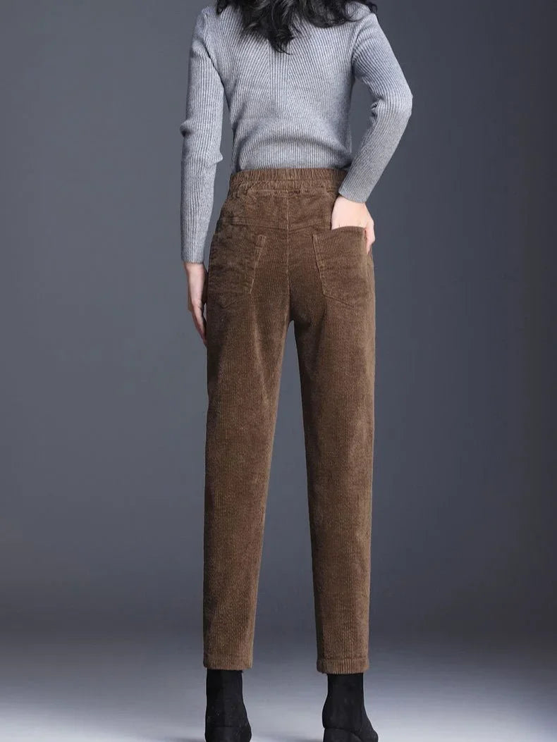 Women's Pants Autumn Winter High Quality Corduroy Female Trousers Casual Harajuku 90s Slacks All Medium Comfortable Stretch G