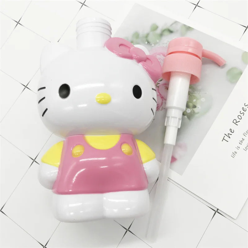 Sanrio Melody Kuromi Hello Kitty Cinnamoroll Pochacco Bottle Compression Shower , Shampoo Hand Soap Dish Soap Storage Bottle