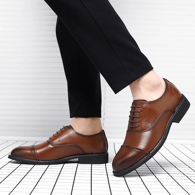 Height Increasing Shoes Men Taller Elevator 6CM Invisible Insole for Daily Men's Heighten Increased Wedding Oxfords Office Male