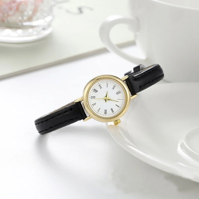 Women Temperament Roman Scale Quartz Watch New Lady Fashion Belt Wristwatch