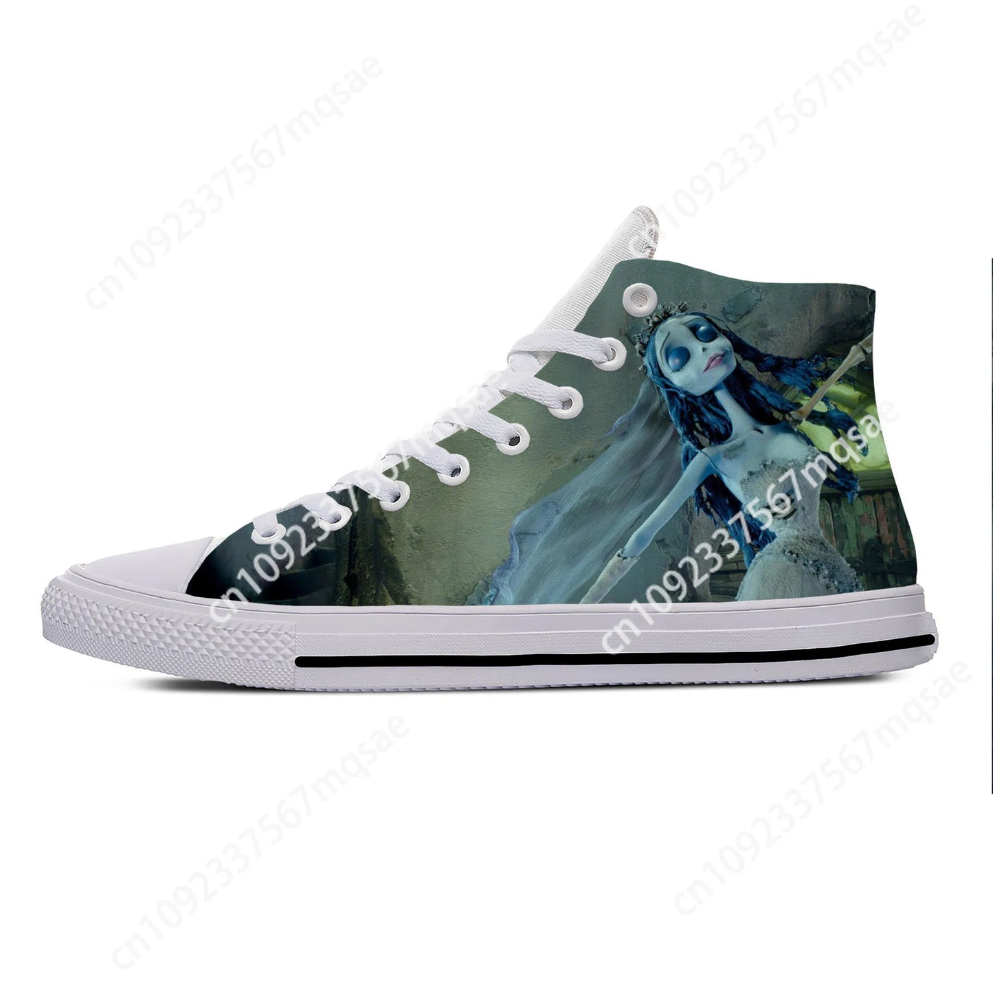 Hot Cool Summer Anime Manga Cartoon Corpse Bride Funny Fashion Casual Cloth Shoes High Top Men Women Sneakers Latest Board Shoes