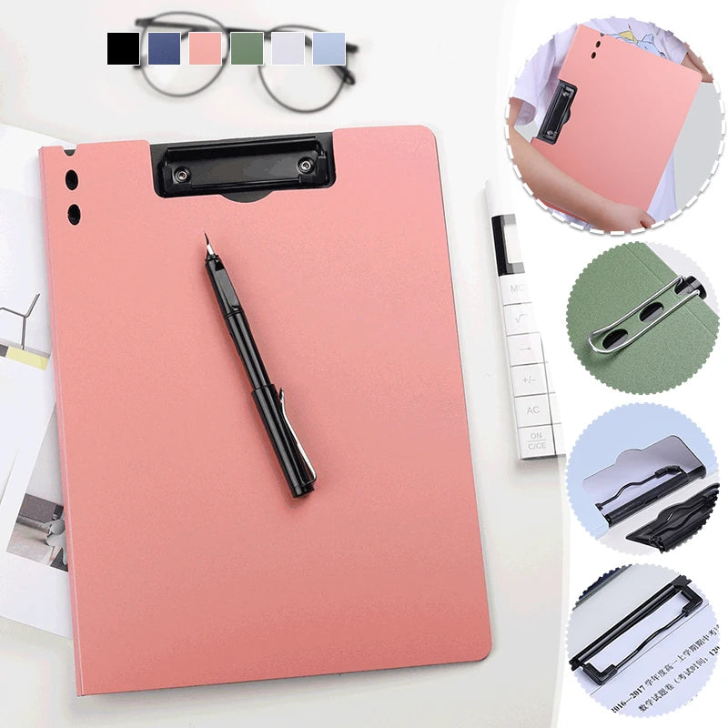 Horizontal/Vertical A4 File Folder Clipboard Writing Pad Board Test Paper Document Organizer School Supplies Office Stationary