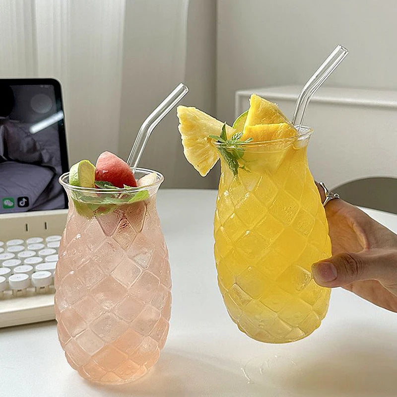 480Ml Pineapple Shaped Cocktail Glasses Creative Drinking Cup Transparent Water Glass Red Wine Glass Cup For Home Bar Party