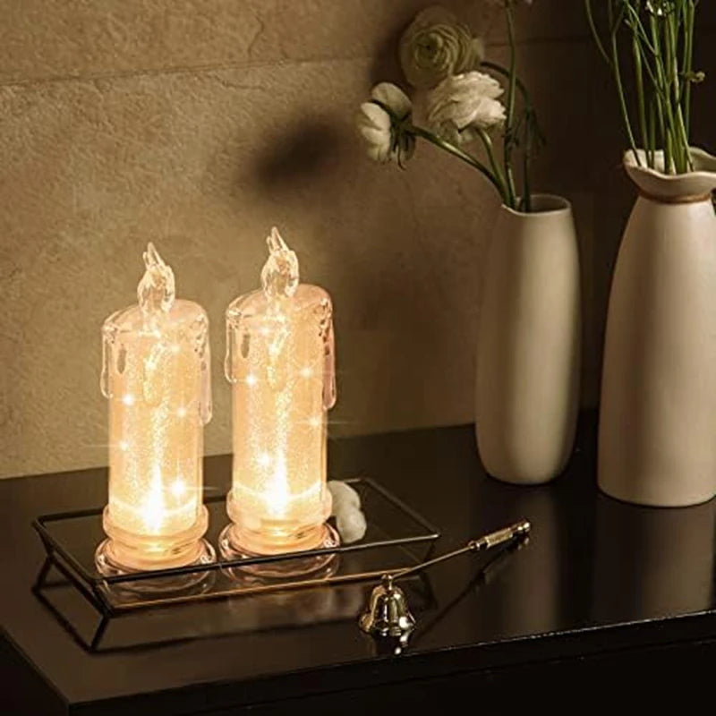 4PCS LED Flameless Candles ,LED Clearance Pillar Candles, Battery Included,Decoracion For Halloween Christmas Easy To Use