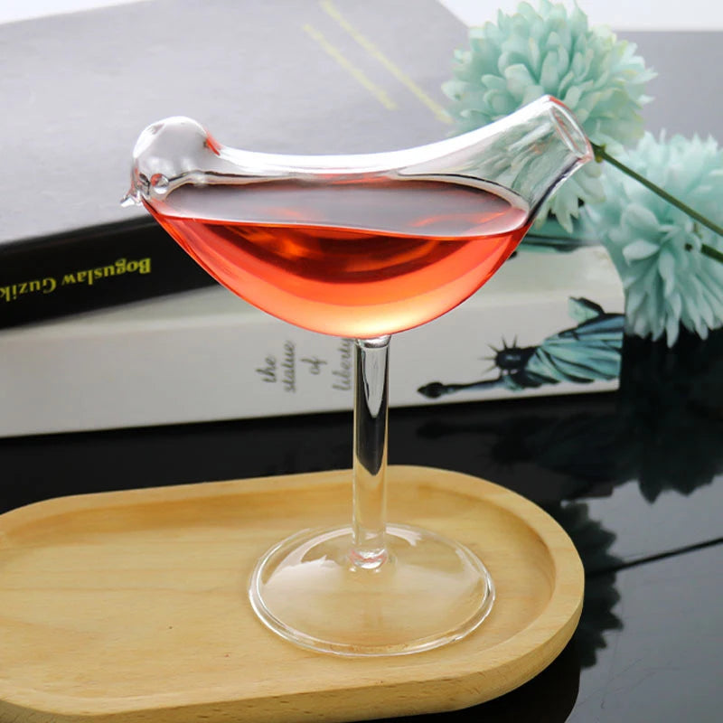 1pc Cocktail Goblet Glasses Bird Champagne Glass Creative Molecular Smoked  Party Bar Drinking Cup Wine Juice Cup