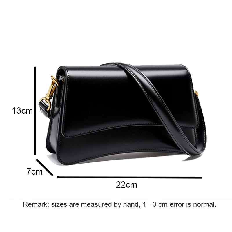 New Women's Single Shoulder Crossbody Bag Lady Cowhide Split Leather Handbag Fashionable And High Quality Underarm Messenger Bag