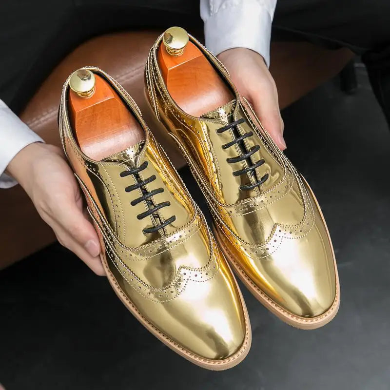 Derby Shoes Men's Business Bridegroom Dress 】Luxury Leather Shoes Wedding Shoes Party Italy Dress 】