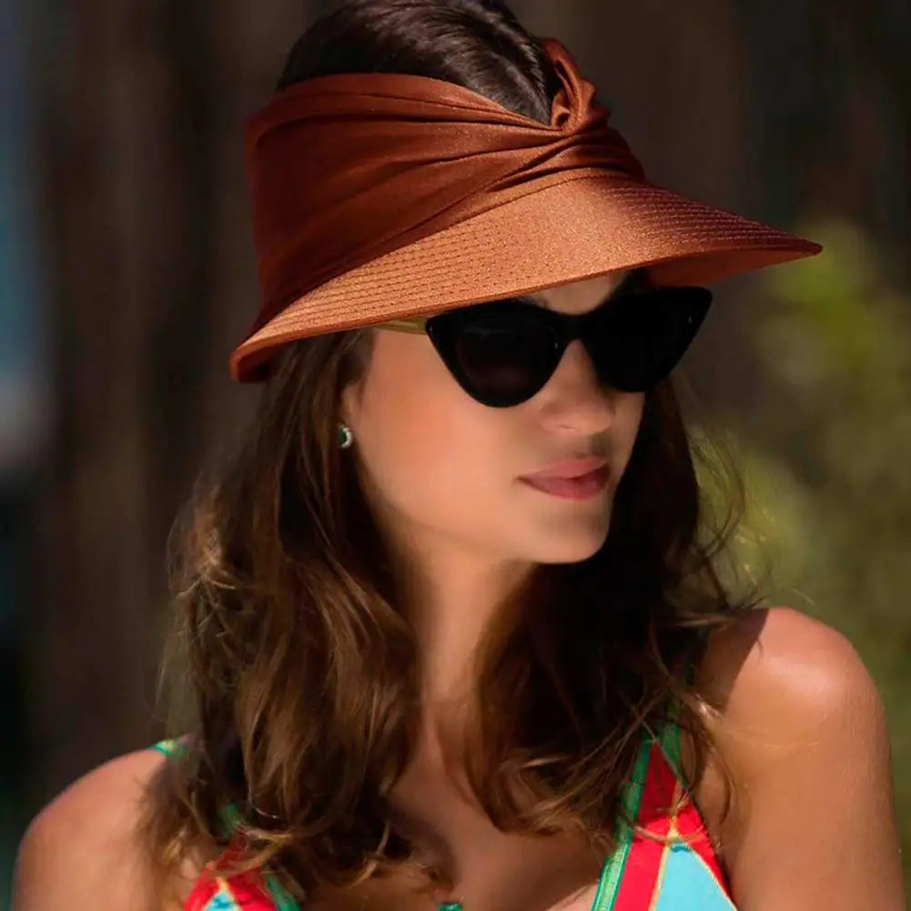 Sun Hat Pleats Sun Protection Ladies Foldable Anti Sun Cap Sun Hat Open Top Anti Sun Caps Hat Top 2022 for Women Summer Hat