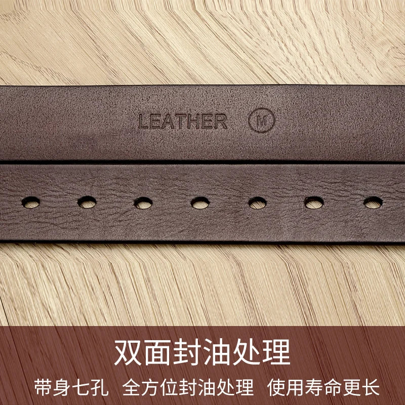 Top layer cowhide belt, men's genuine leather needle buckle belt, men's Korean version trendy pants belt,  designer belt