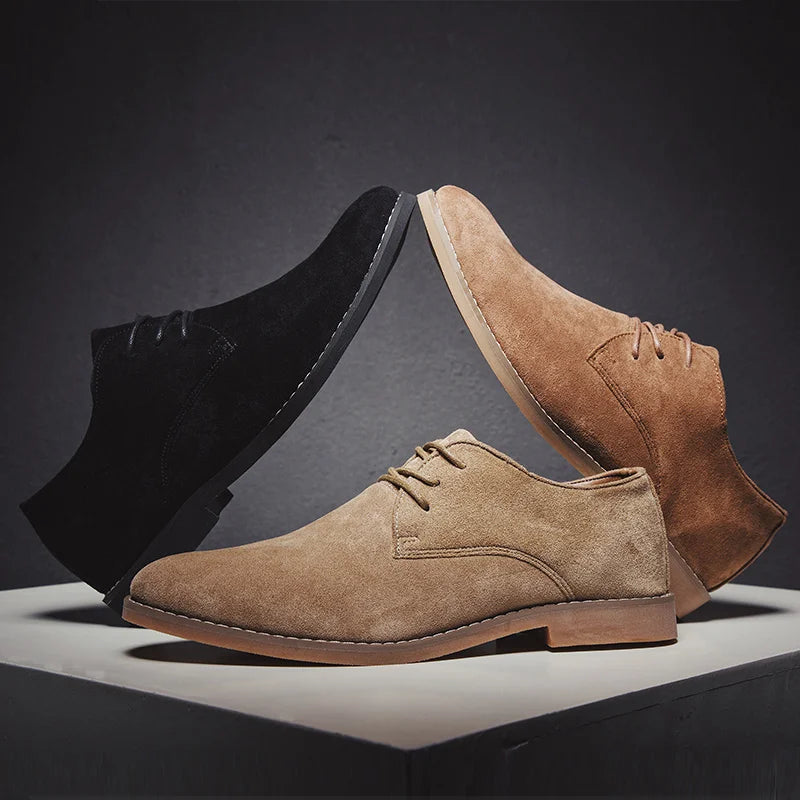 Men's Trend Casual Shoes Men's Suede Oxford Wedding Leather Dress Men's Shoes Men's Dress Flats