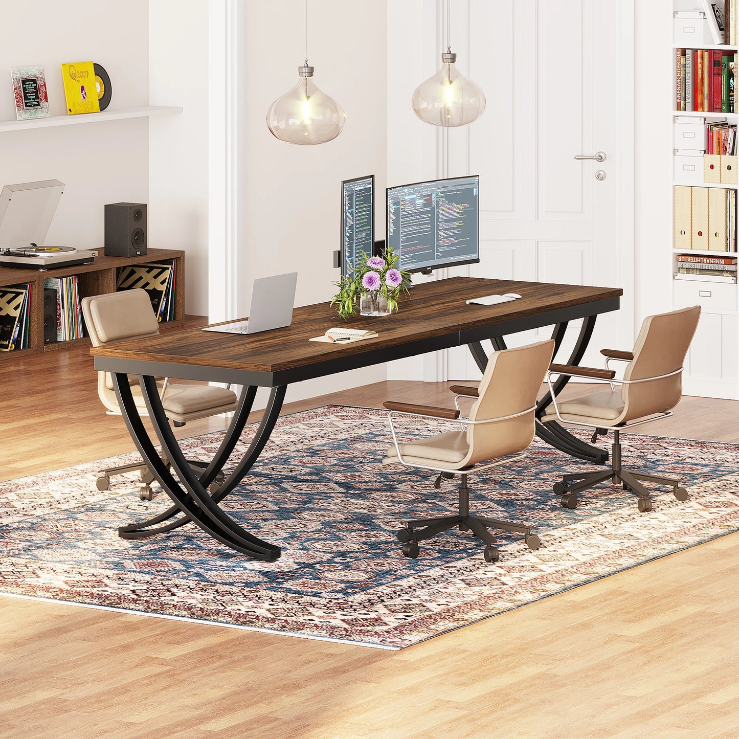 Tribesigns 2-Person Home Office Desk,78.7-Inch Extra Long Desk,Large Double Computer Desk for Home Office, Work Desk