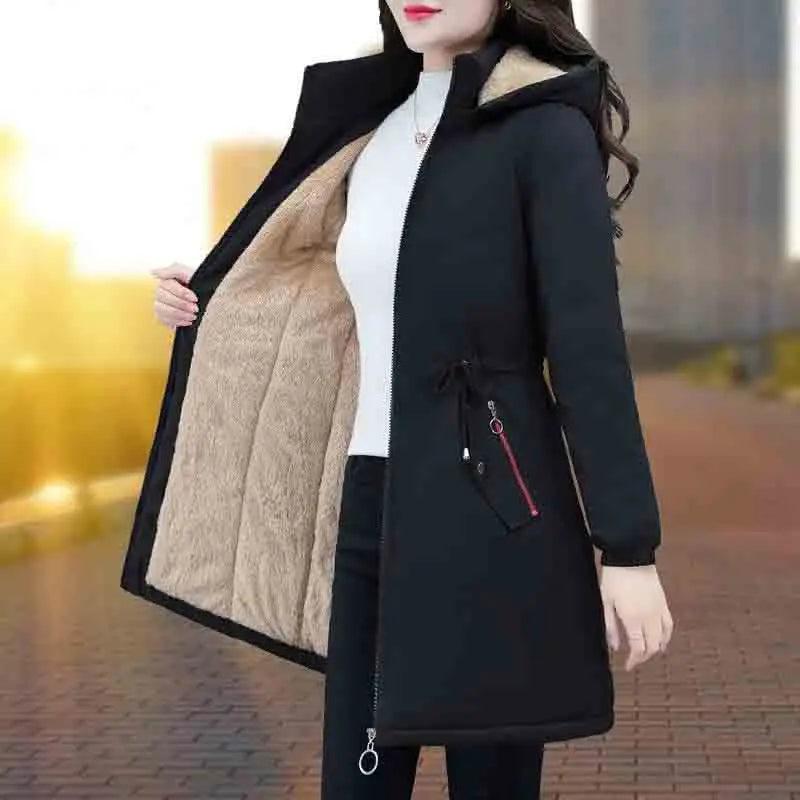 Women Long Parka Winter New Large Size Long Jackets Womens Hooded Thick Cotton Coat warm Loose Casual Coat Pockets