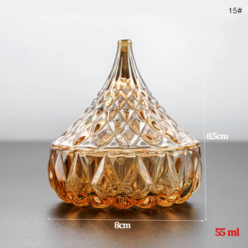 1PC Transparent Colorful Crystal Glass Acrylic Powder Liquid Relief Nail Cup Dappen Dish Lid Bowl Holder Equipment Nail Art Tool