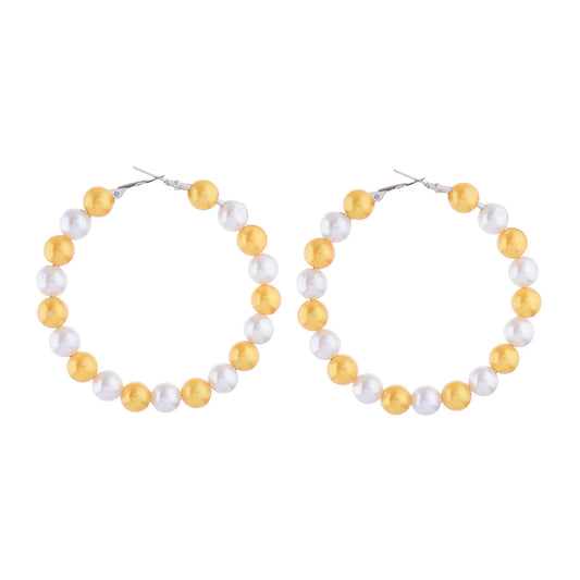 Gold White Pearl Life Members Soror Philo Earrings Social Black Lady Party Jewelry