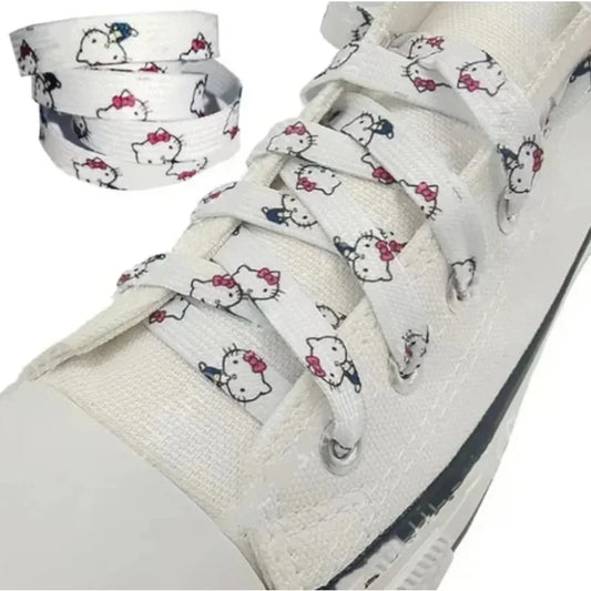 Sanrio Cartoon Hello Kitty 150 Cm Shoelaces Melody Cinnamoroll Anime Character Fashion Shoelaces Simple Sneaker Printed Shoelace