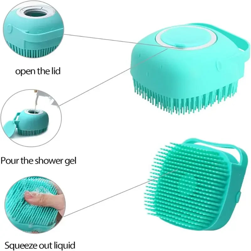 Pet Bathing Brush Soft Silicone Massager Shower Gel Bathing Brush Clean Tools Comb Dog Cat Cleaning Grooming Supplies Pet Items