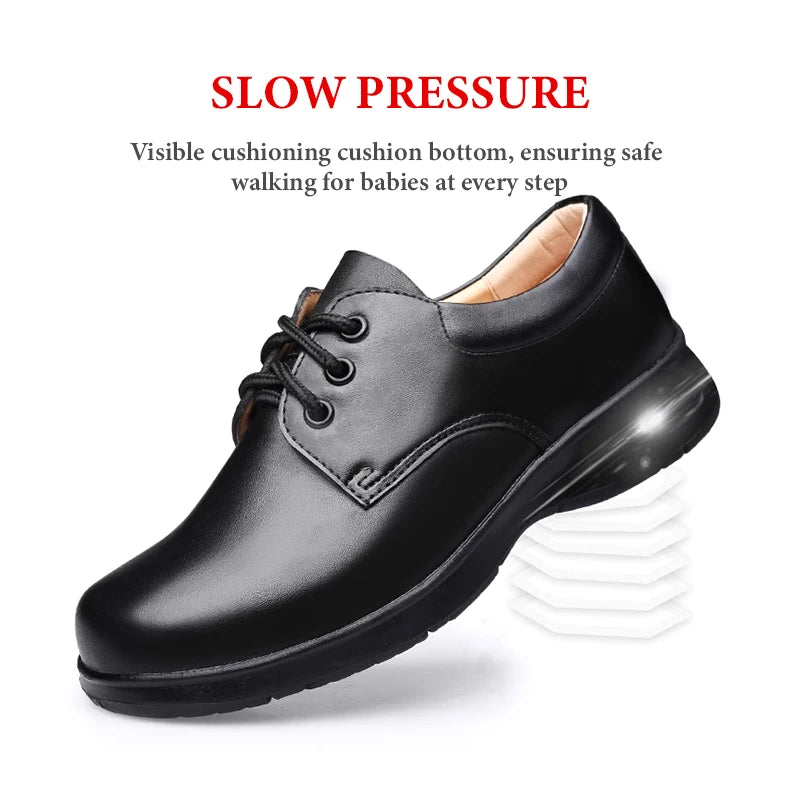 Campus Shoe Child Girl Middle School Student Shoe Children Boy Leather Shoes Early Boys Dress Shoes Soft Bottom Black High Kids