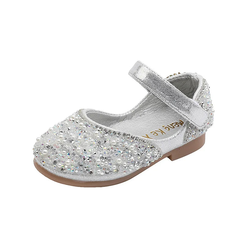 Children Mary Janes Shiny Cute Girls Flat Versatile Fashion Princess Kids Party Dance Non-slip Shoes Casual Simple Leather Shoes