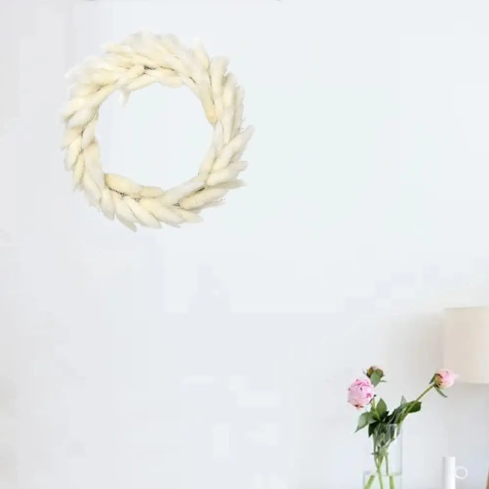 Natural Reed Dried Flower Wreath Decor Boho Decor Pampas Grass Phragmites Bouquet Garland Fall Decorations for Home