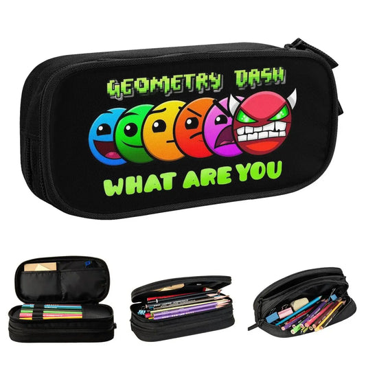 Cute Geometric Dash Video Game App Games Pencil Case Geometry Dash Pencilcases Pen Holder Kids  Bag School Supplies  Stationery