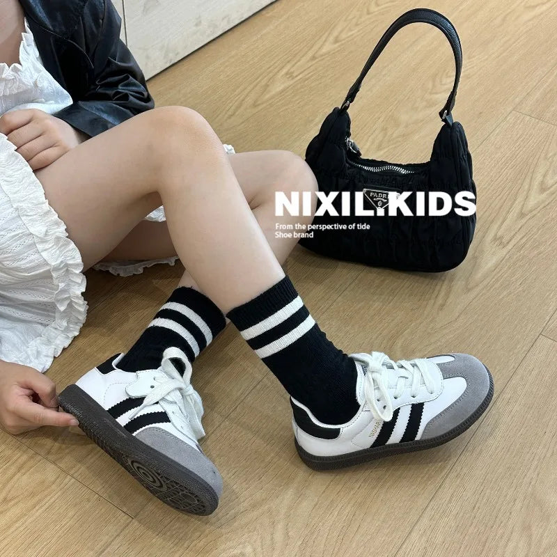 Spring Autumn Children Sport Training Shoes Boys Girls Moral Training Fashion Sneakers Kids Soft Soled Casual Shoes Skate Shoes