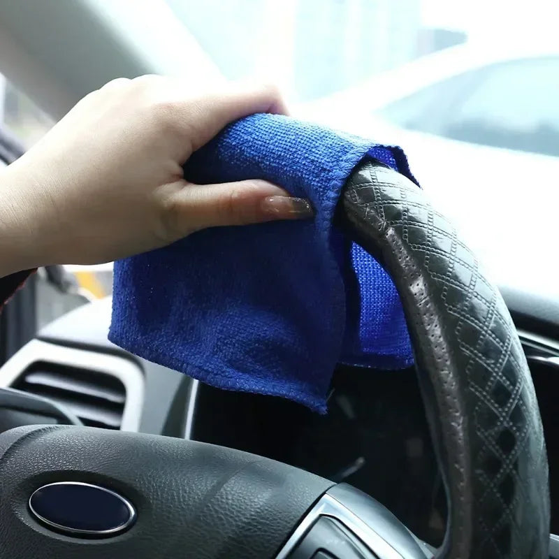 1/20PCS Microfiber Cleaning Towels Car Glass Wash Drying Cloths Reusable Soft Blue Scouring Pads Home Kitchen Oil Removal Rags