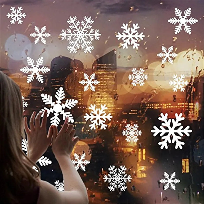 1Sheet Christmas Party Lights Snowflake Stickers Rotating Xmas Pattern Outdoor Holiday Self-adhesive Home Window Garden Decor