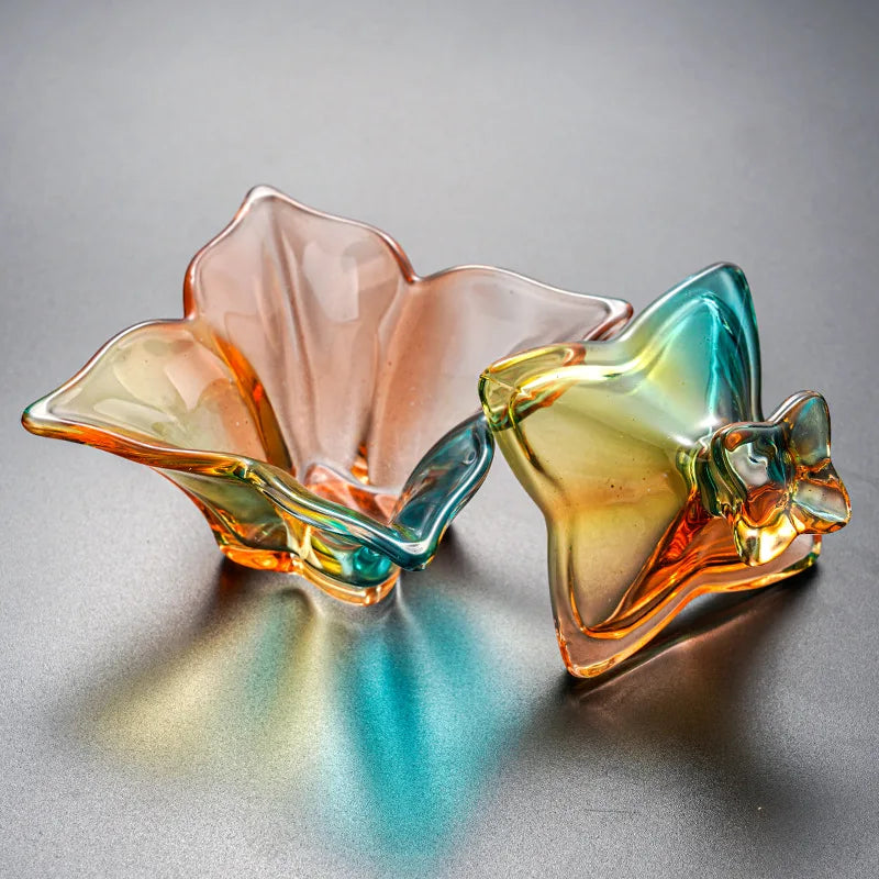 1PC Transparent Colorful Crystal Glass Acrylic Powder Liquid Relief Nail Cup Dappen Dish Lid Bowl Holder Equipment Nail Art Tool