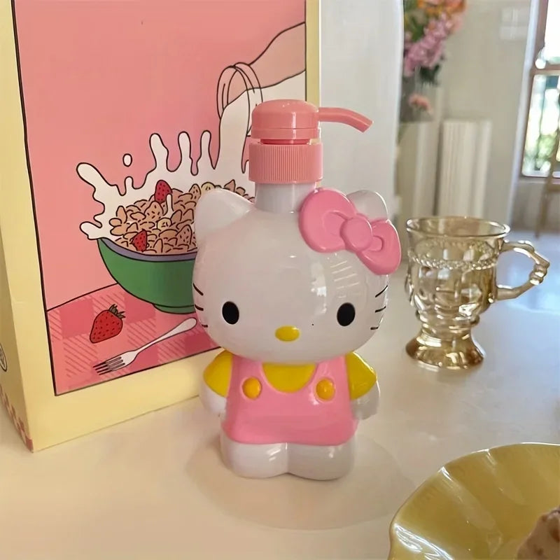 Sanrio Hello Kitty Cartoon Soap Bottle Kt Model Shower Gel Refill Press Bottle Cartoon Children's Hand Sanitizer Press Bottle