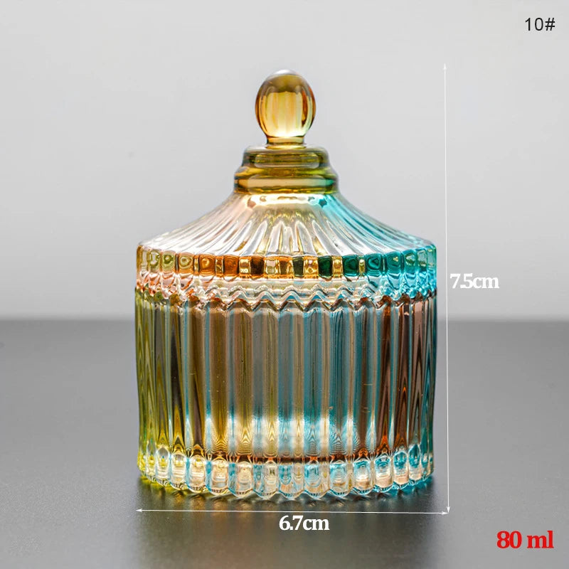 1PC Transparent Colorful Crystal Glass Acrylic Powder Liquid Relief Nail Cup Dappen Dish Lid Bowl Holder Equipment Nail Art Tool